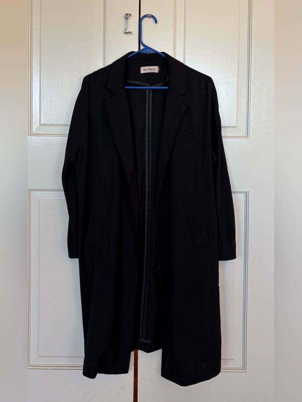 NaNa Black Longline Open-Front Blazer